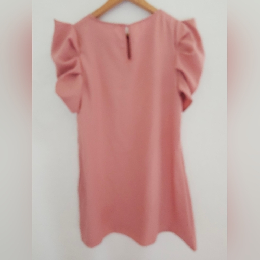 SHEIN Unity Puff Sleeve Keyhole Back Tunic Medium Dress NWOT - Picture 4 of 7